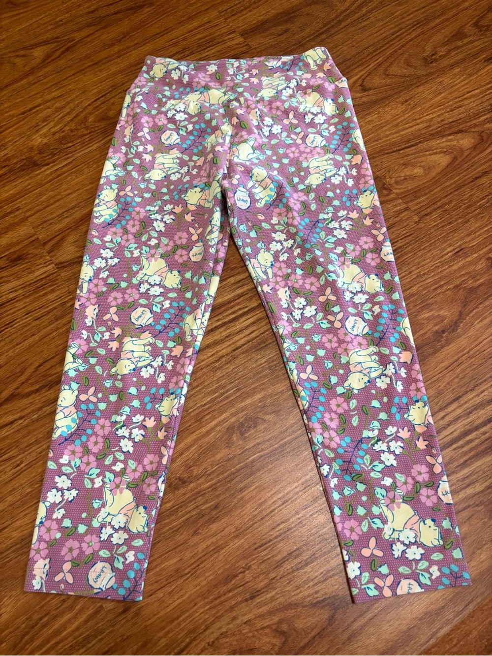 LuLaRoe Juniors Floral Winnie The Pooh Print Leggings